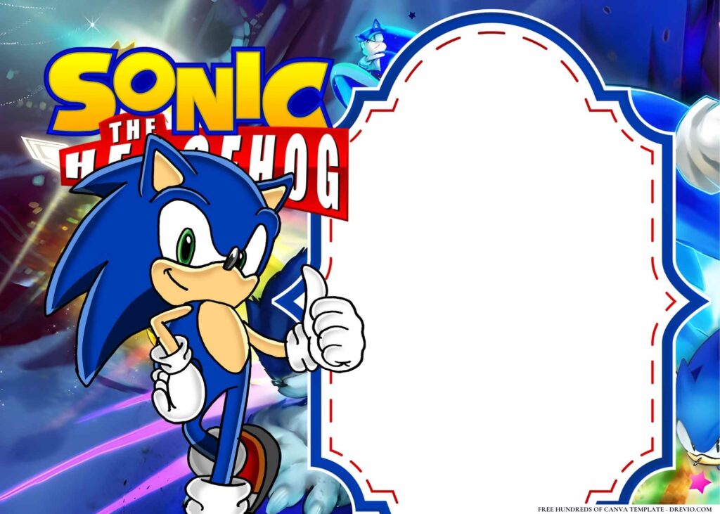 FREE Sonic the Hedgehog Birthday Canva Templates 10