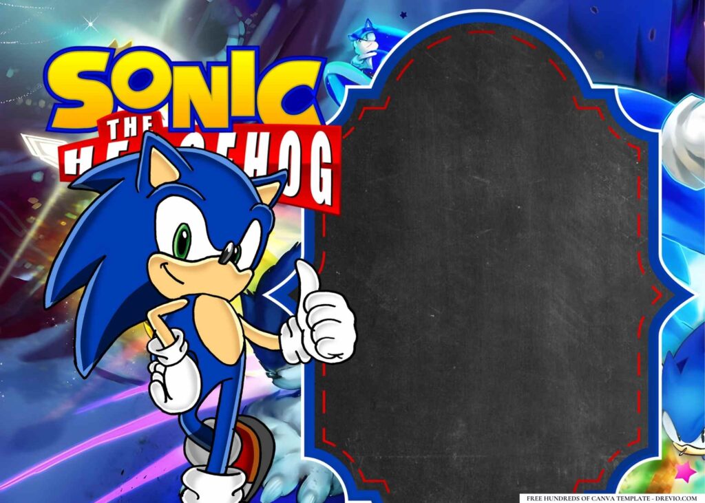 FREE Sonic the Hedgehog Birthday Canva Templates 12