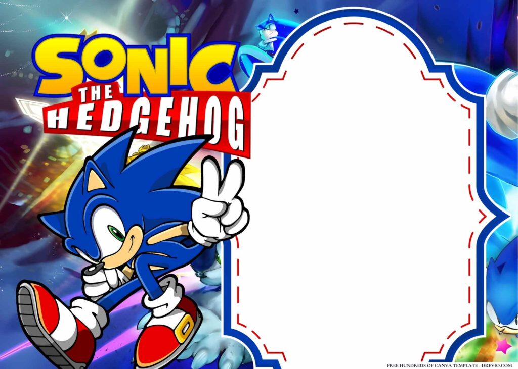 FREE Sonic the Hedgehog Birthday Canva Templates 14