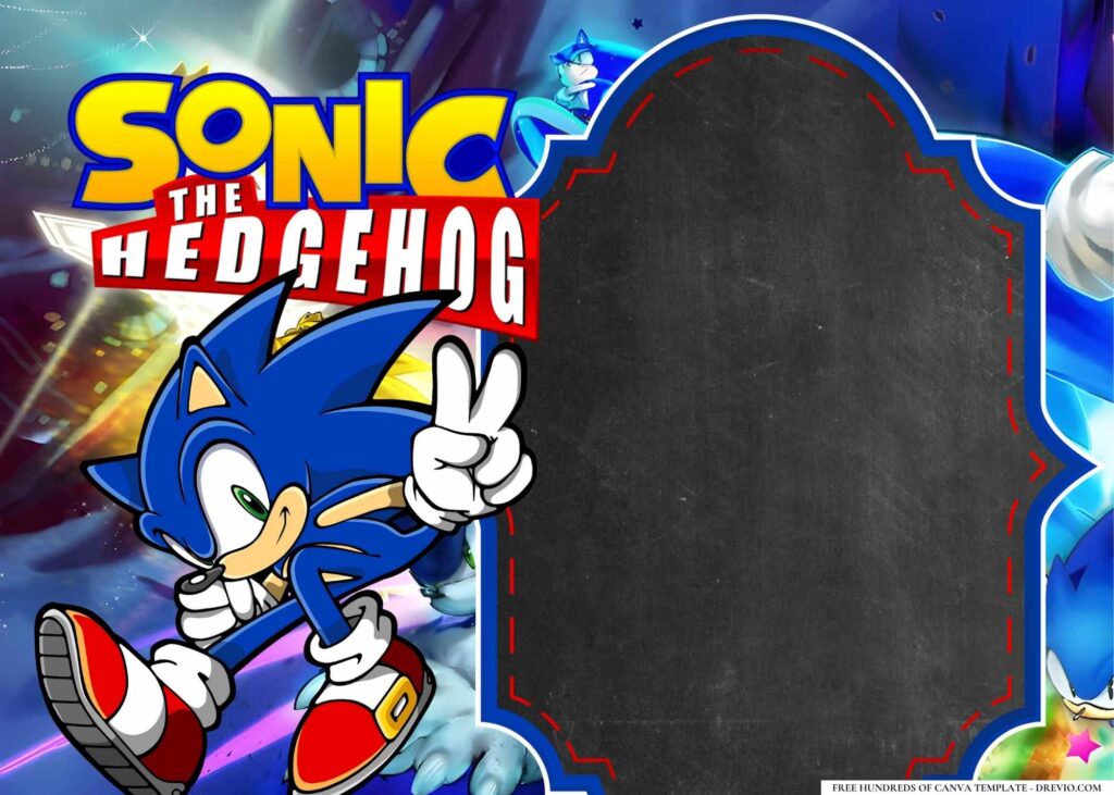 FREE Sonic the Hedgehog Birthday Canva Templates 16
