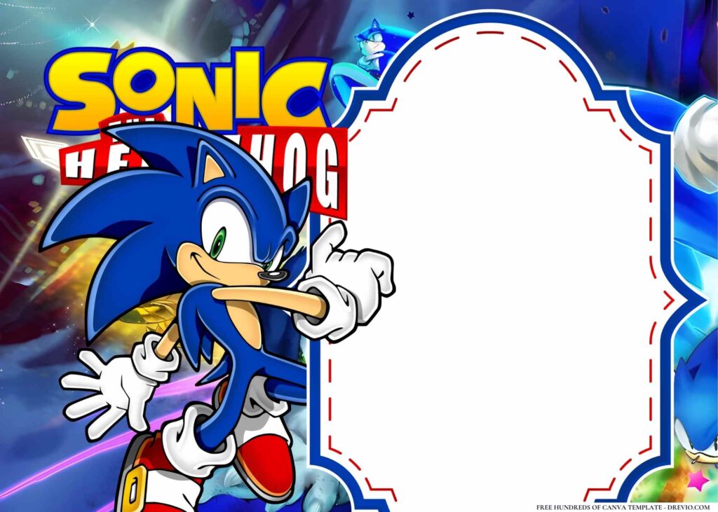 FREE Sonic the Hedgehog Birthday Canva Templates 2