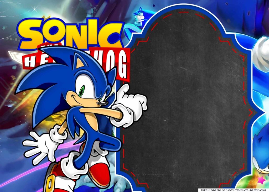 FREE Sonic the Hedgehog Birthday Canva Templates 4