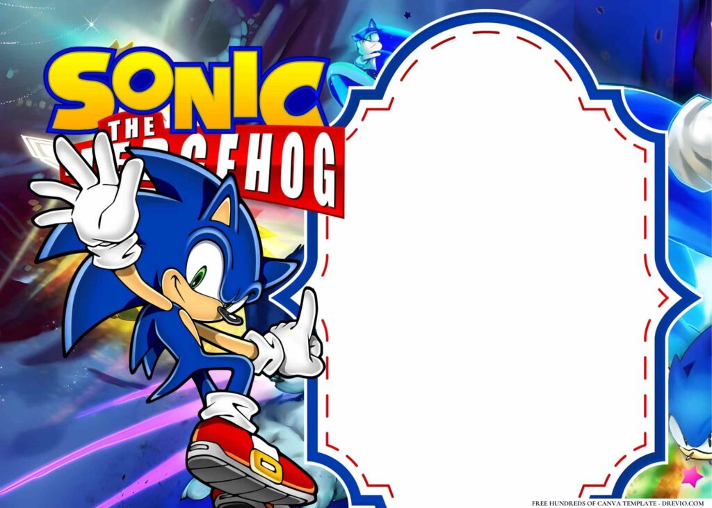 FREE Sonic the Hedgehog Birthday Canva Templates 6
