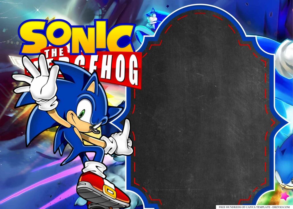 FREE Sonic the Hedgehog Birthday Canva Templates 8
