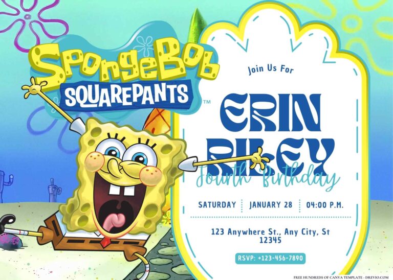 FREE Editable SpongeBob SquarePants Birthday Invitation