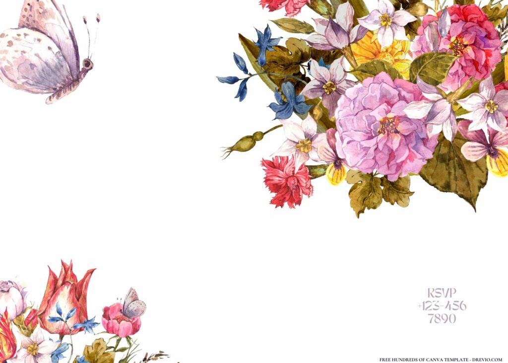 FREE Spring Butterflies Birthday Canva Templates 12