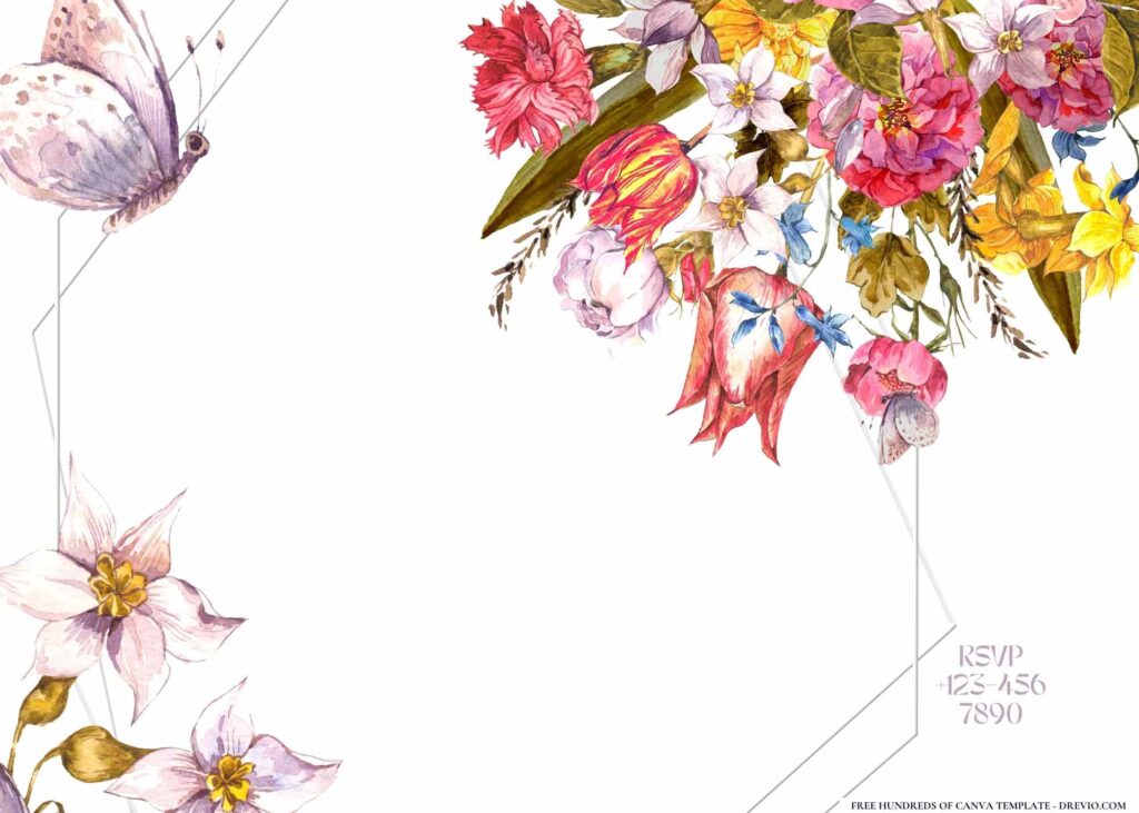 FREE Spring Butterflies Birthday Canva Templates 14