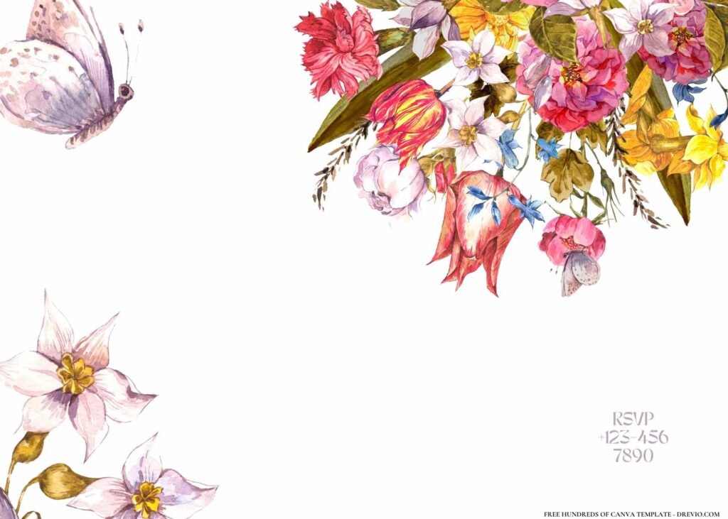 FREE Spring Butterflies Birthday Canva Templates 16