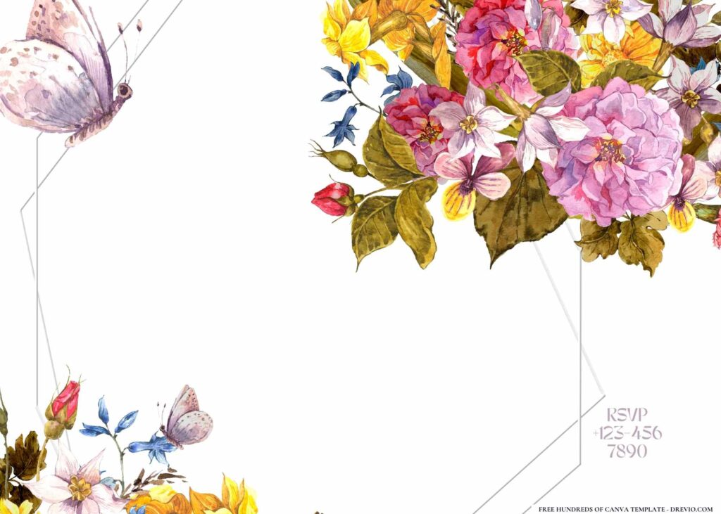 FREE Spring Butterflies Birthday Canva Templates 2