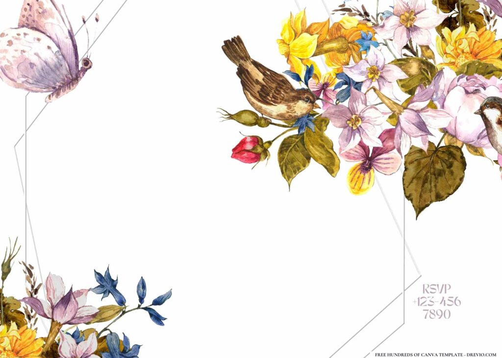 FREE Spring Butterflies Birthday Canva Templates 6