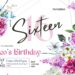 FREE Editable Spring Flowers Birthday Invitation