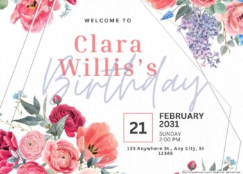FREE Editable Spring Garden Birthday Invitation