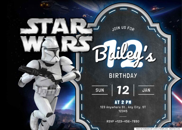 FREE Editable Star Wars Birthday Invitation