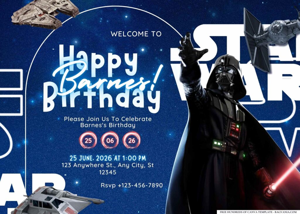 Star Wars Galaxy Birthday Invitation