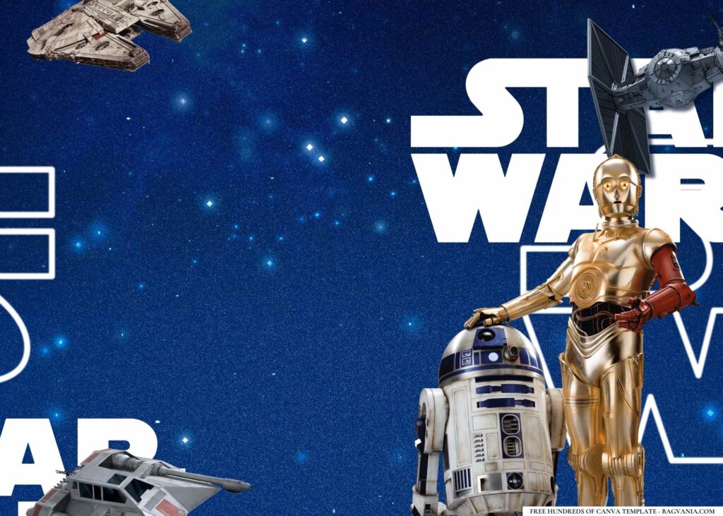FREE Star Wars Galaxy Birthday Canva Templates 12