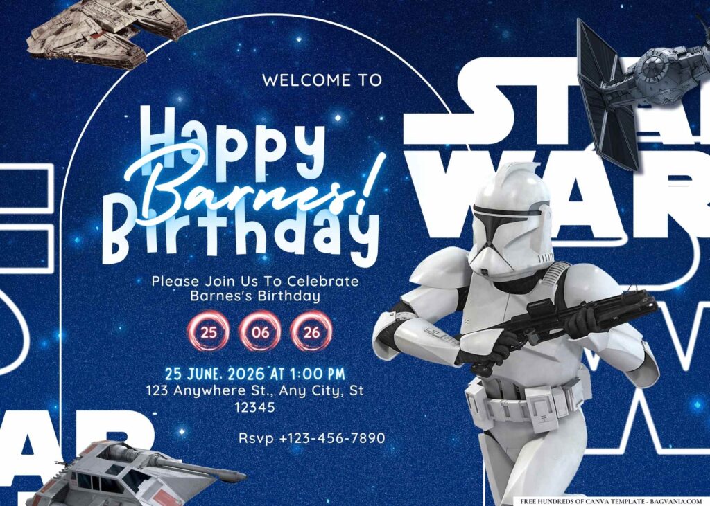 Star Wars Galaxy Birthday Invitation