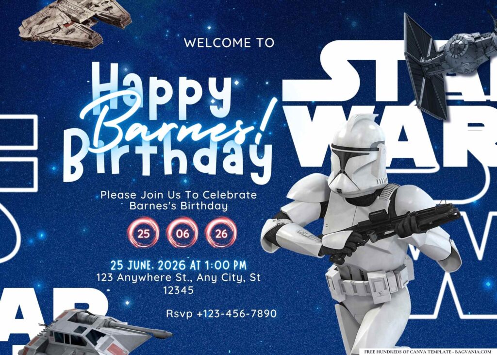 Star Wars Galaxy Birthday Invitation