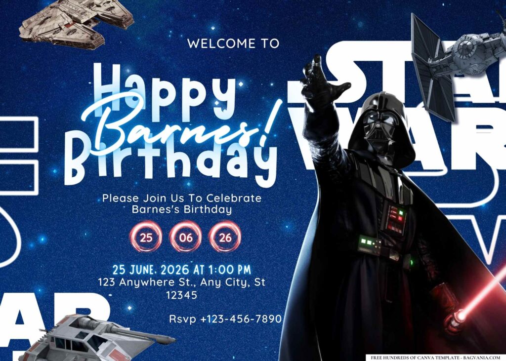 Star Wars Galaxy Birthday Invitation