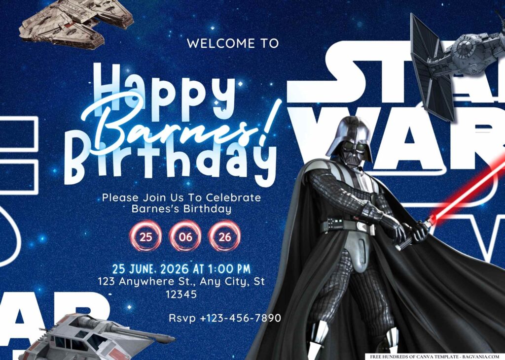 Star Wars Galaxy Birthday Invitation