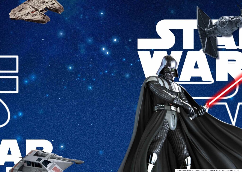 FREE Star Wars Galaxy Birthday Canva Templates 8