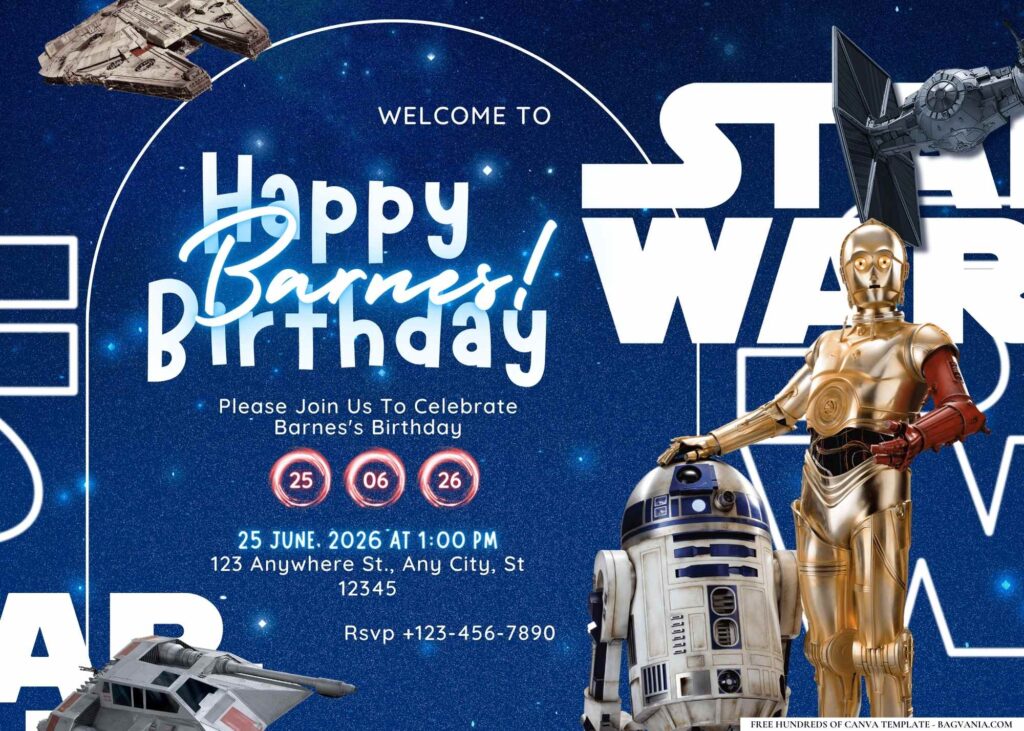 Star Wars Galaxy Birthday Invitation