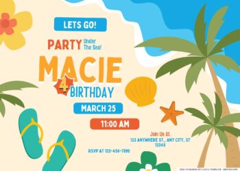 FREE Editable Summer Luau Birthday Invitation