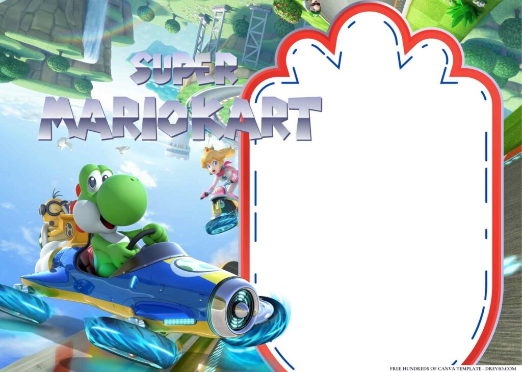FREE Super Mario Kart Birthday Canva Templates 10