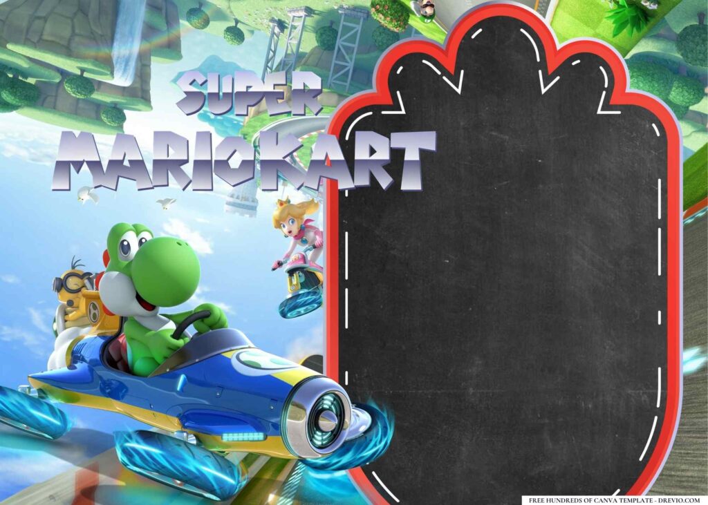 FREE Super Mario Kart Birthday Canva Templates 12