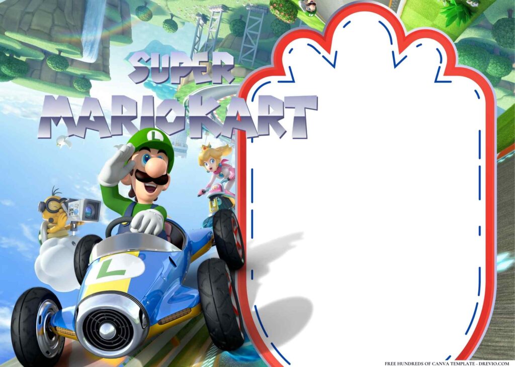 FREE Super Mario Kart Birthday Canva Templates 14