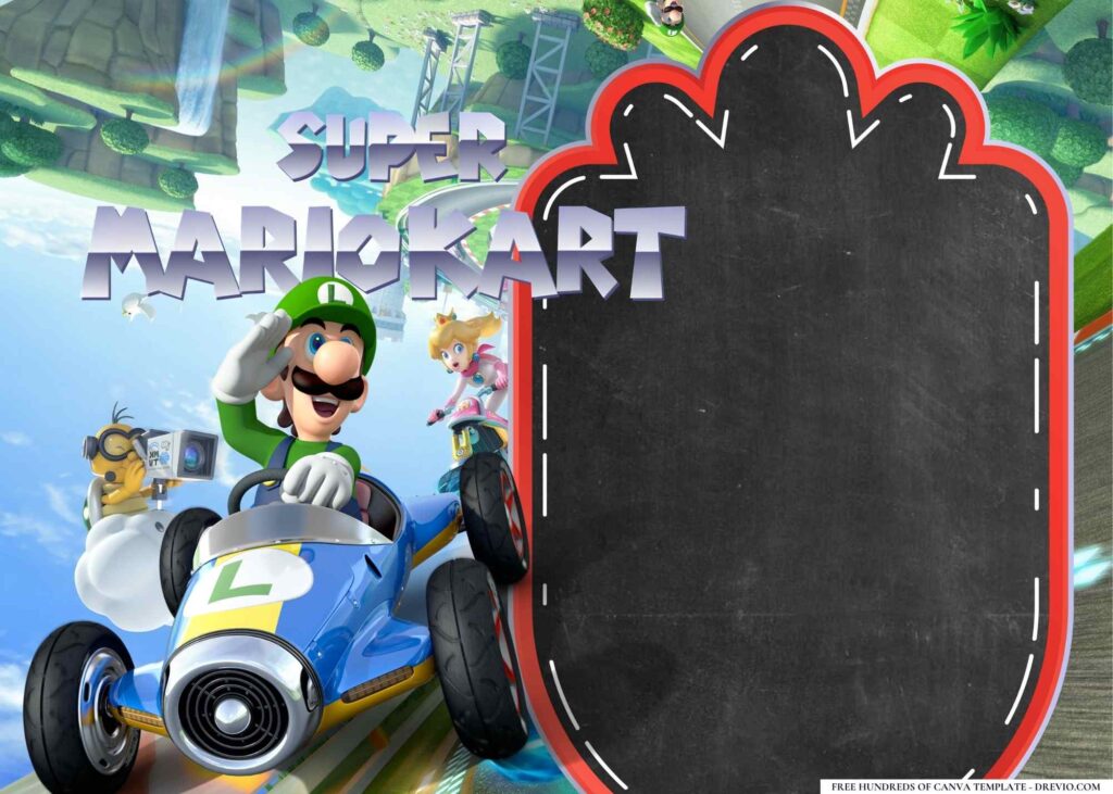 FREE Super Mario Kart Birthday Canva Templates 16