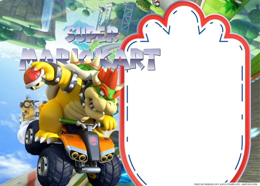 FREE Super Mario Kart Birthday Canva Templates 18