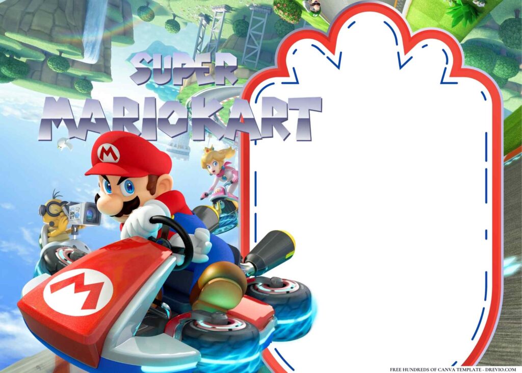 FREE Super Mario Kart Birthday Canva Templates 2