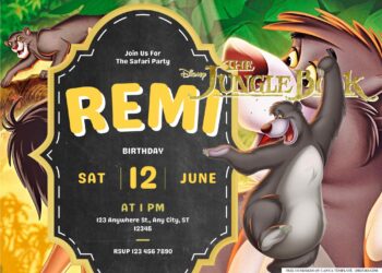 FREE Editable The Jungle Book Birthday Invitation