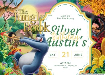 FREE Editable The Jungle Book Birthday Invitation