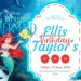 FREE Editable The Little Mermaid Birthday Invitation