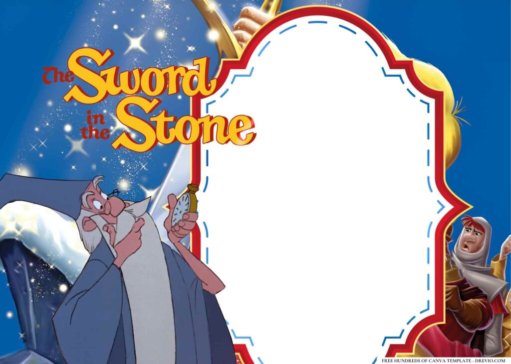 FREE The Sword in the Stone Birthday Canva Templates 10