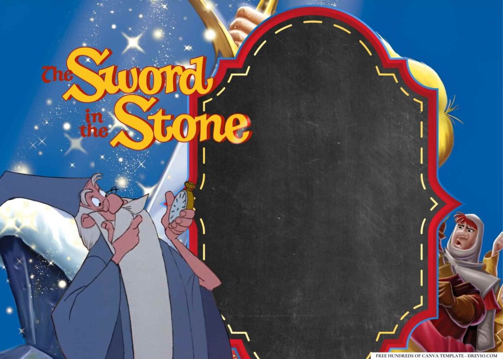 FREE The Sword in the Stone Birthday Canva Templates 12