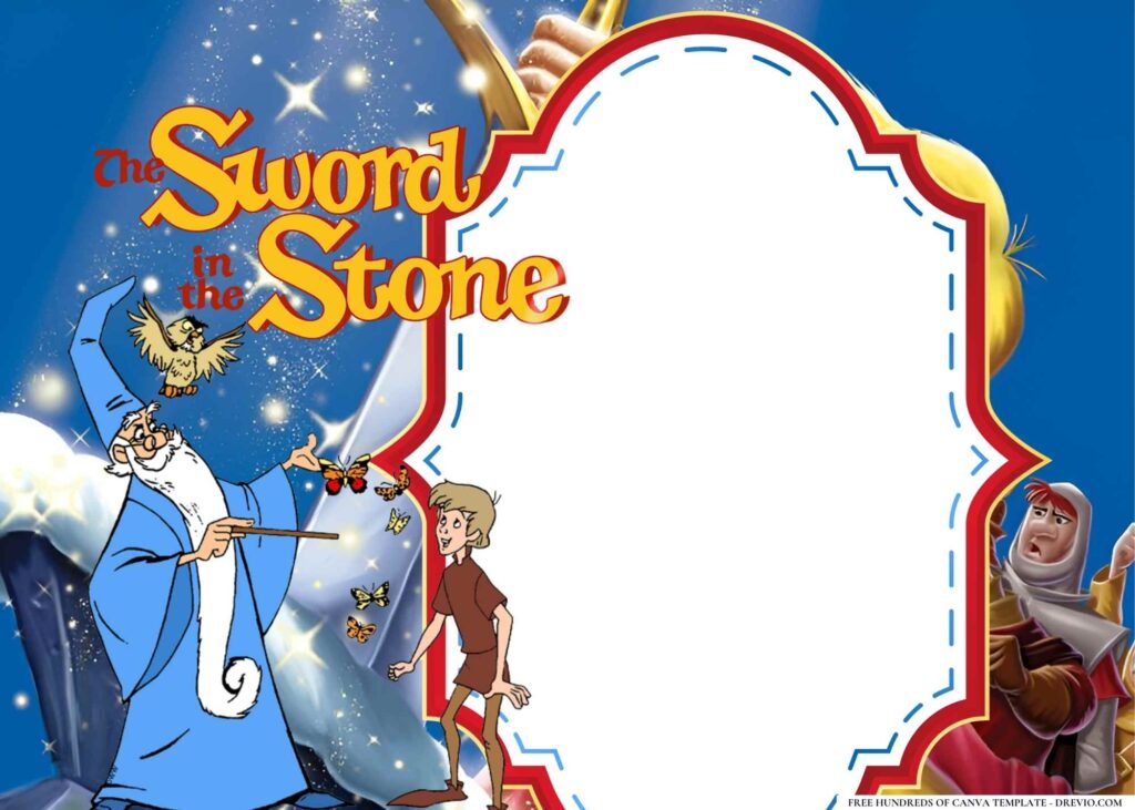 FREE The Sword in the Stone Birthday Canva Templates 14