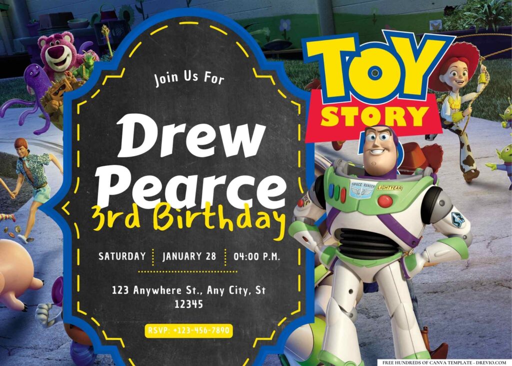 FREE Editable Toy Story 3 Birthday Invitation