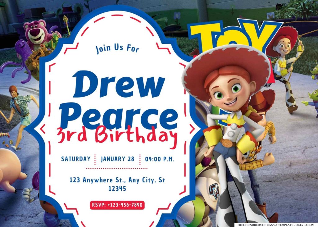 FREE Toy Story 3 Birthday Canva Templates 5