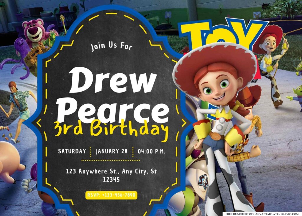 FREE Toy Story 3 Birthday Canva Templates 7