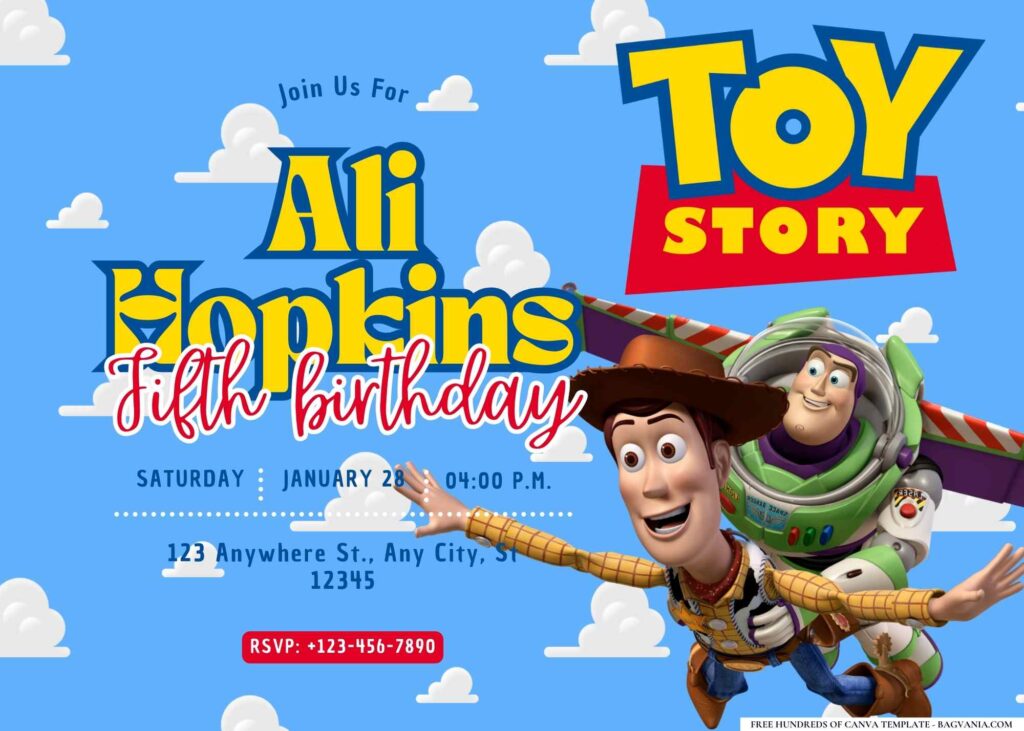 FREE Editable Toy Story Adventure Birthday Invitation 