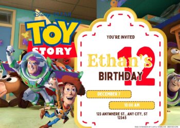 FREE Editabe Toy Story Woody Birthday Invitation