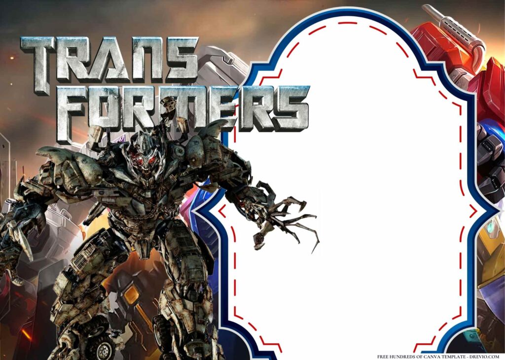 FREE Transformers Birthday Canva Templates 10