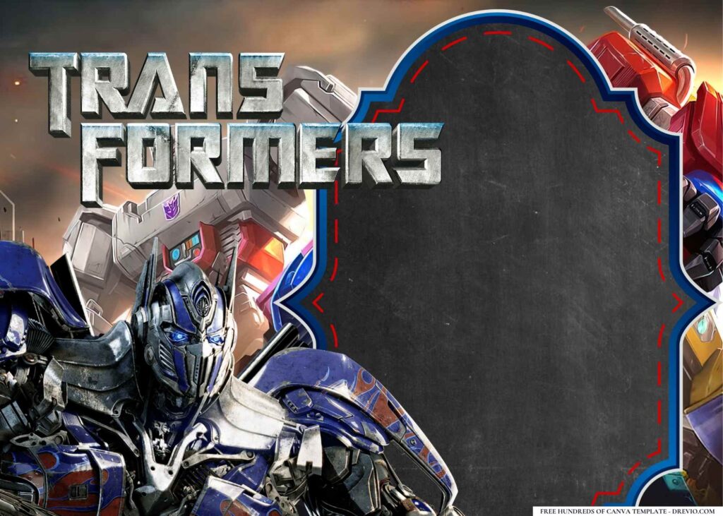 FREE Transformers Birthday Canva Templates 16