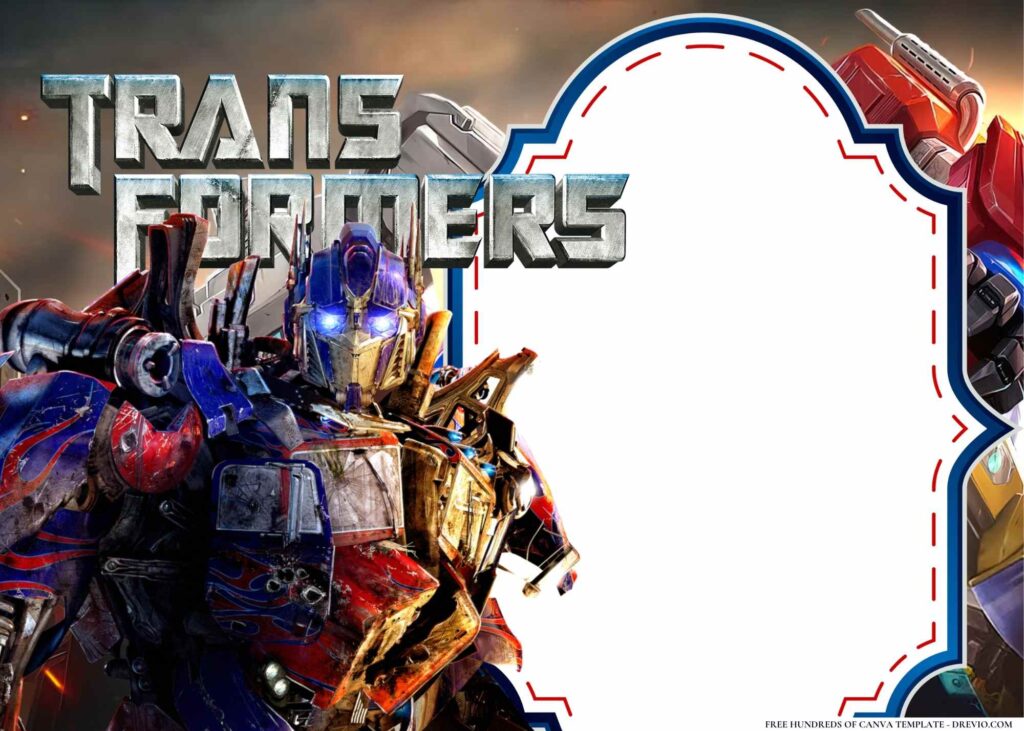 FREE Transformers Birthday Canva Templates 2