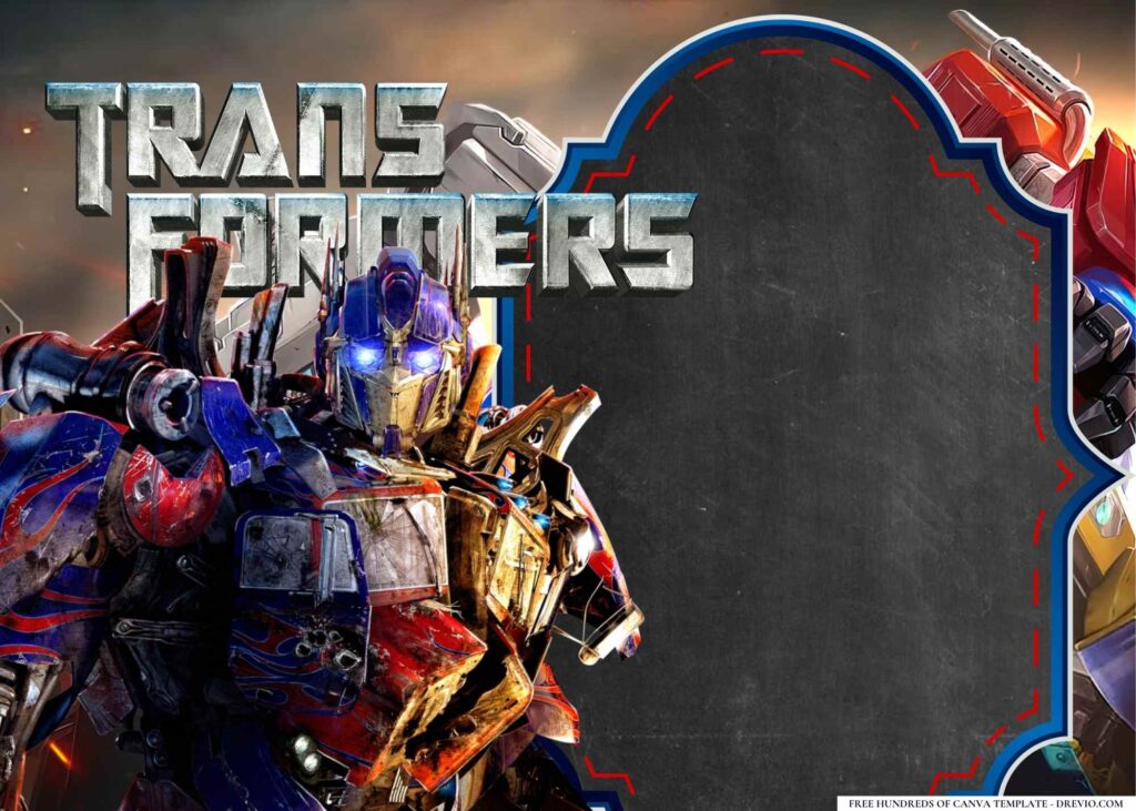 FREE Transformers Birthday Canva Templates 4