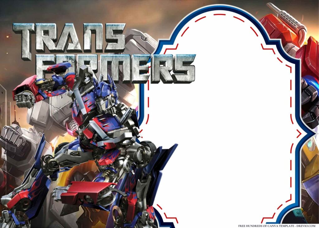 FREE Transformers Birthday Canva Templates 6