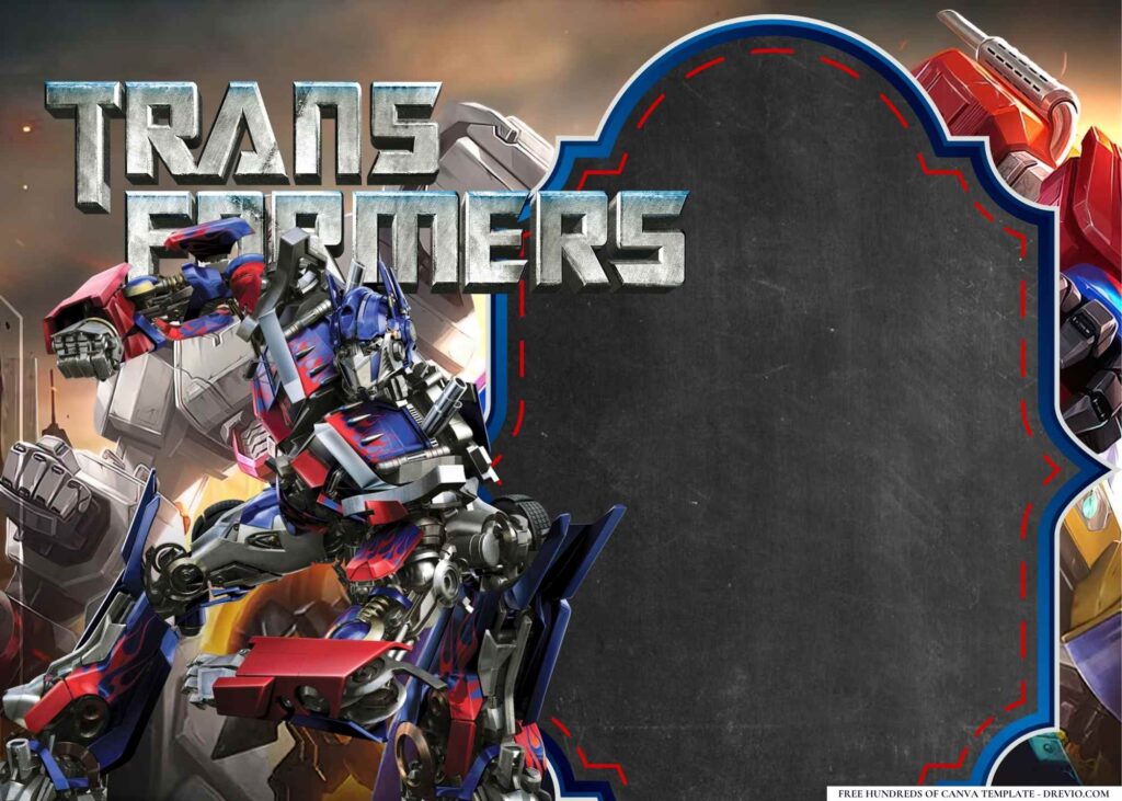 FREE Transformers Birthday Canva Templates 8