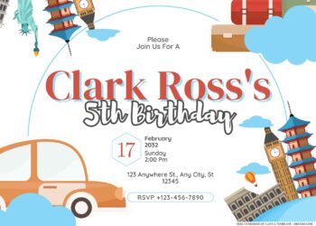 FREE Editable Traveler Birthday Invitation